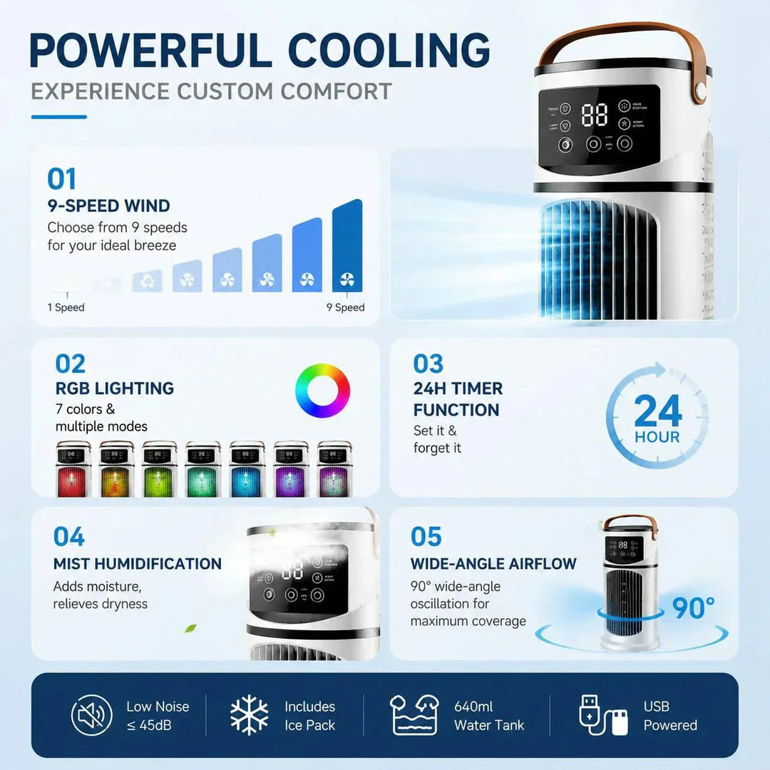 📢📢 50 % RABATT ❄️Der leise USB-Wasserkühler mit 9 Stufen &amp; RGB-Beleuchtung Nur für kurze Zeit – Sommerangebot☀️