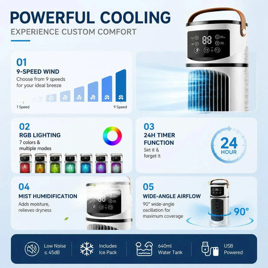 📢📢 50 % RABATT ❄️Der leise USB-Wasserkühler mit 9 Stufen &amp; RGB-Beleuchtung Nur für kurze Zeit – Sommerangebot☀️