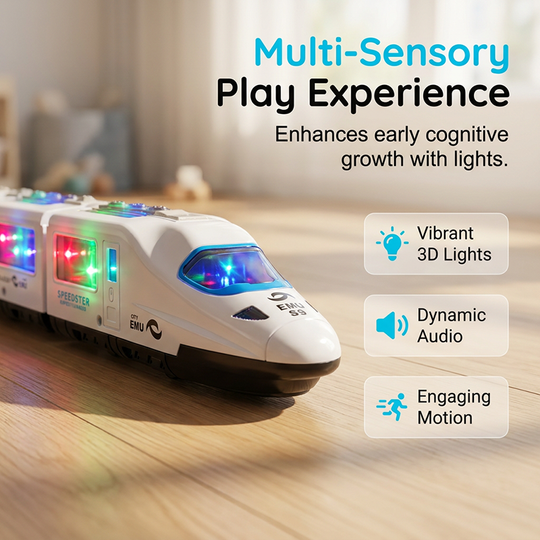 🚂 50% OFF NOW! ✨ Electric Bullet Train Toy – Light-Up, Bump &amp; Go, with Music – Interactive design, perfect for toddlers – develops motor skills and imagination 🎶