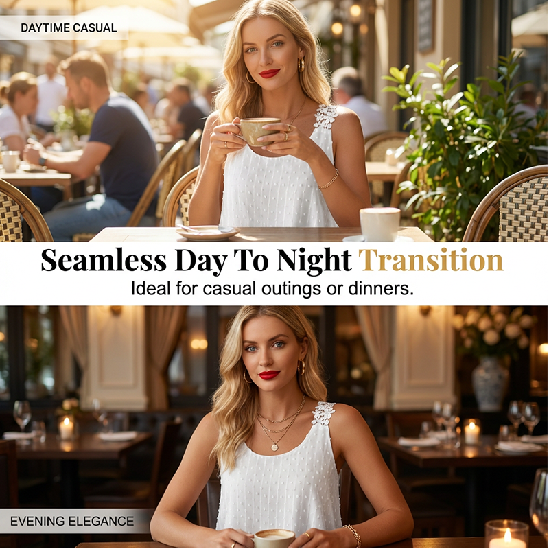 👚 LIMITED-TIME 50% OFF! ✨ Dot Lace Strap Tank Top – Swiss Dot Chiffon, Flowy Fit, Sheer Elegance 🌸