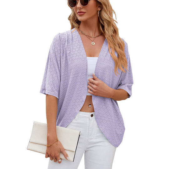 Soft casual half sleeve cardigan for women