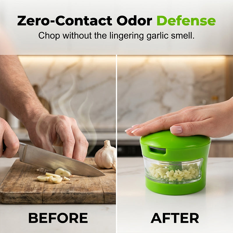 🧄✨ Garlic chopper – mince in seconds, no smell on hands, easy press!