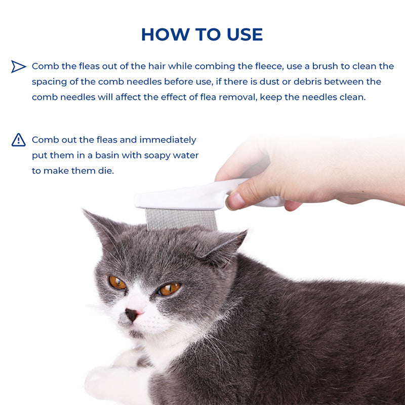 🐾 BUY 1 GET 1 FREE! 🛁 Multifunctional Pet Grooming Comb – Fine stainless steel needles – Removes tear stains, fleas &amp; tangles – gentle on skin, effective for cats and dogs ✨🐶