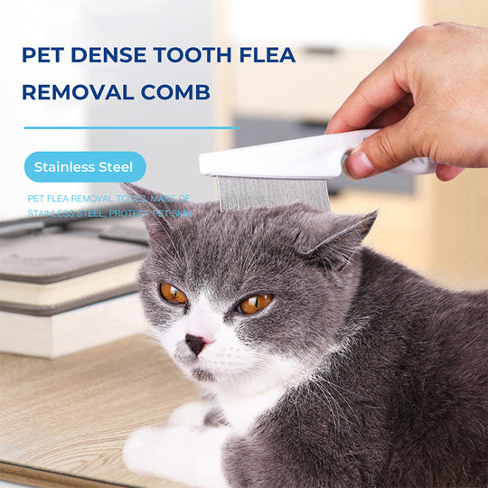 🐾 BUY 1 GET 1 FREE! 🛁 Multifunctional Pet Grooming Comb – Fine stainless steel needles – Removes tear stains, fleas &amp; tangles – gentle on skin, effective for cats and dogs ✨🐶