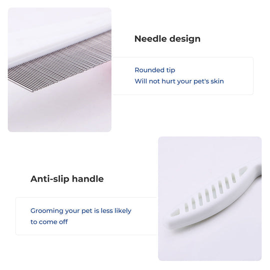 🐾 BUY 1 GET 1 FREE! 🛁 Multifunctional Pet Grooming Comb – Fine stainless steel needles – Removes tear stains, fleas &amp; tangles – gentle on skin, effective for cats and dogs ✨🐶