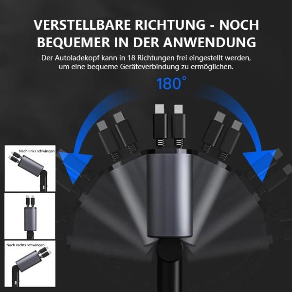 ⏰Letzter Tag der Aktion: 49% Rabatt - Schnellladefähiges ausziehbares Autoladegerät
