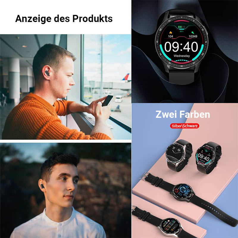 2-in-1-Smartwatch mit Ohrstöpseln