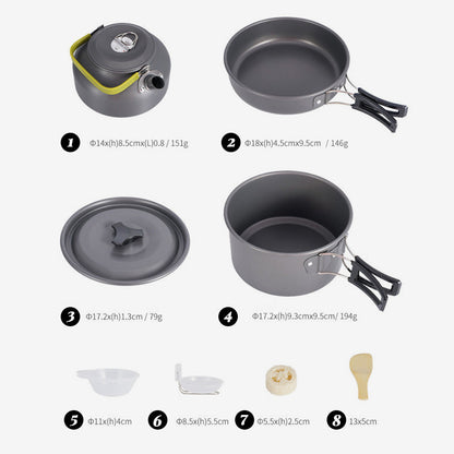 Aluminium-Camping-Kochgeschirr-Set für Outdoor