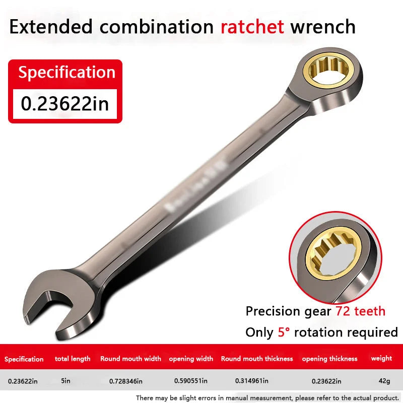 Ratschenschlüssel, schnelle und mühelose, erweiterte Öffnung in Industriequalität